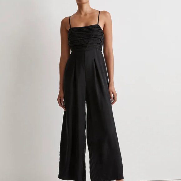 NWT Madewell Ruched Crop Straight Leg Jumpsuit sz 0 - Picture 4 of 12